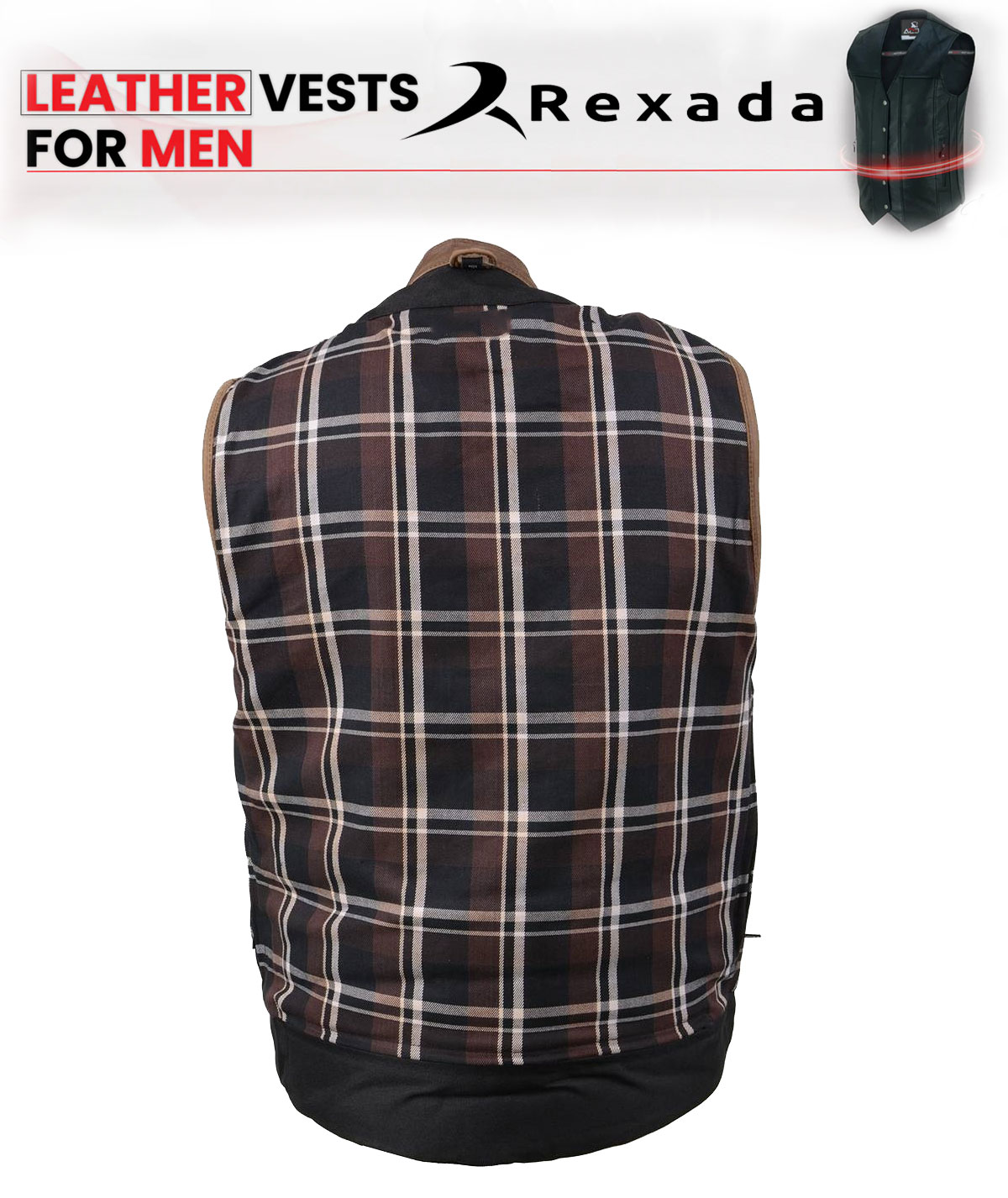 Men's “Gambler” Crazy Horse Brown Vintage Leather Vest - Club Style Motorcycle Rider Vest