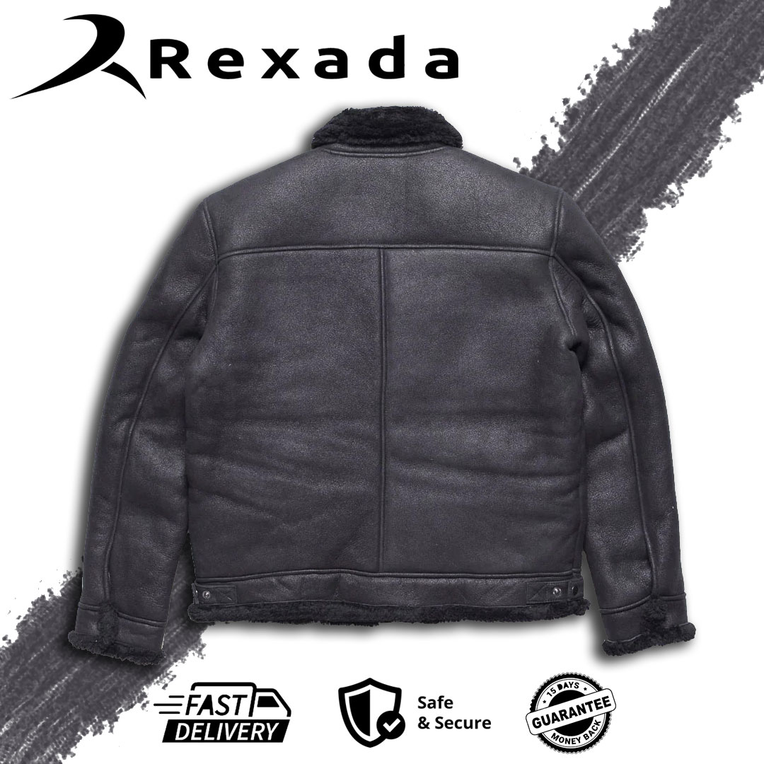 Shearling Leather Bomber Jacket
