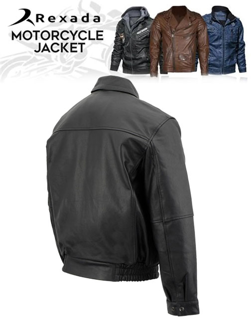  Men's Classic Black Bomber Leather Jacket SFM1519