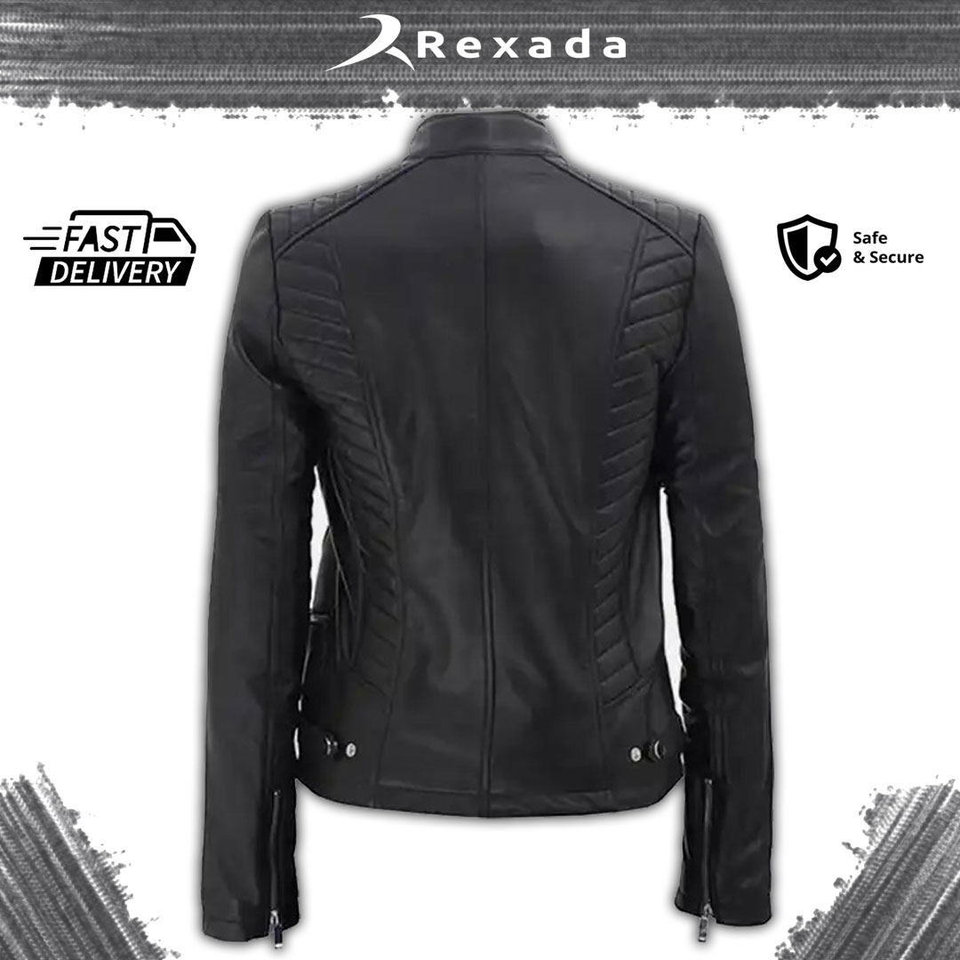 Rexada Margaux Women’s Quilted Luxe Leather Coat – Timeless Grace. Bold Sophistication.