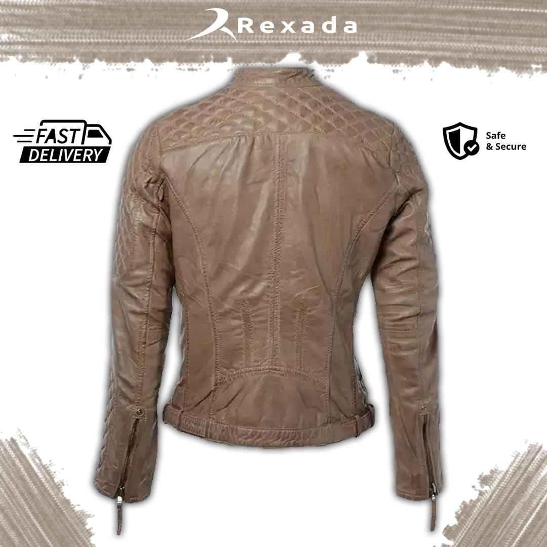 Rexada Elise Women’s Quilted Leather Jacket – Refined Elegance. Modern Power.
