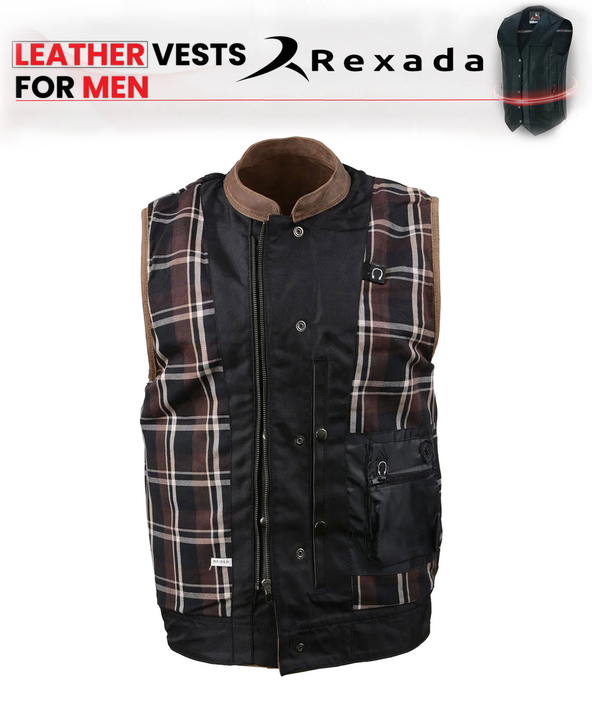 Men's “Gambler” Crazy Horse Brown Vintage Leather Vest - Club Style Motorcycle Rider Vest