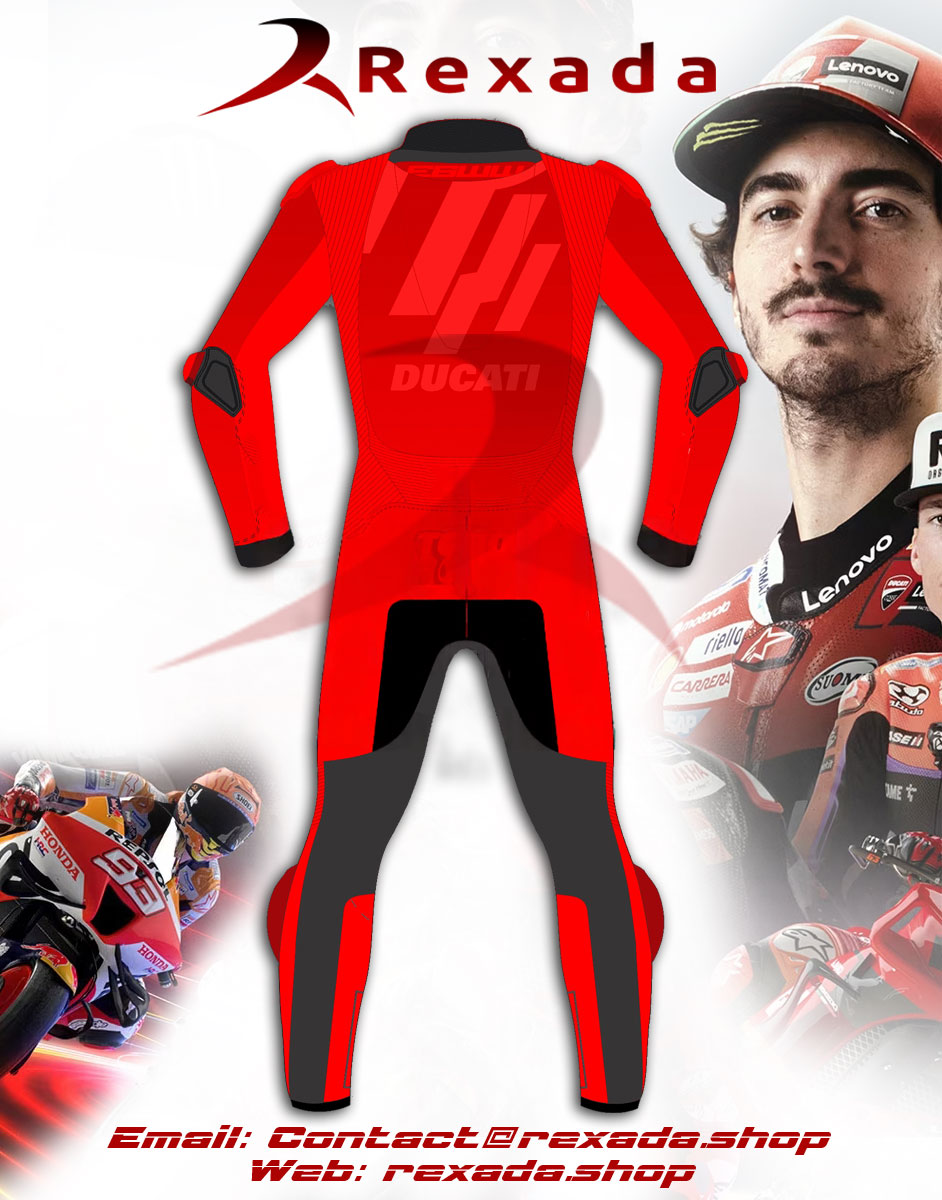 Red Motorcycle Leathers Marc Marquez Winter Test 2024