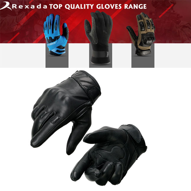 Leather Gel Padded Palm Fingerless Motorcycle Gloves