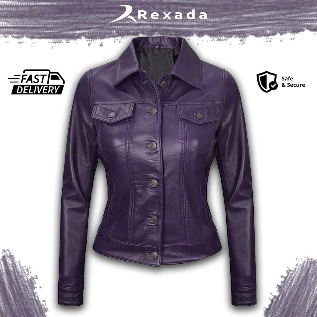 Rexada Canyon Women’s Leather Trucker Jacket – Rugged. Timeless. Empowered.