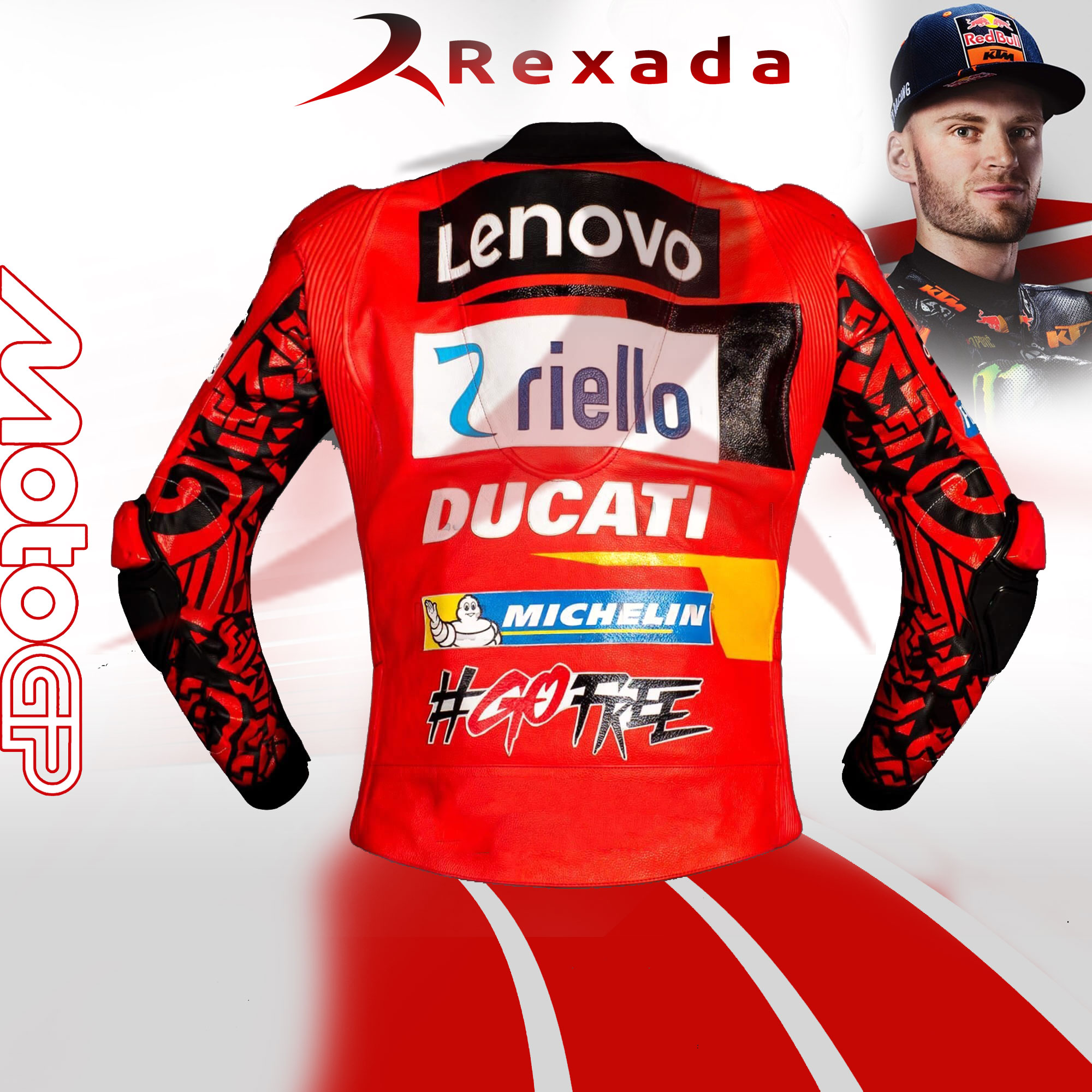 Red Leather Moto Jacket Marc Marquez Ducati MotoGP 2025