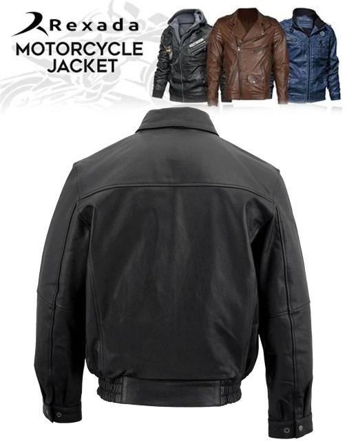  Men's Classic Black Bomber Leather Jacket SFM1519