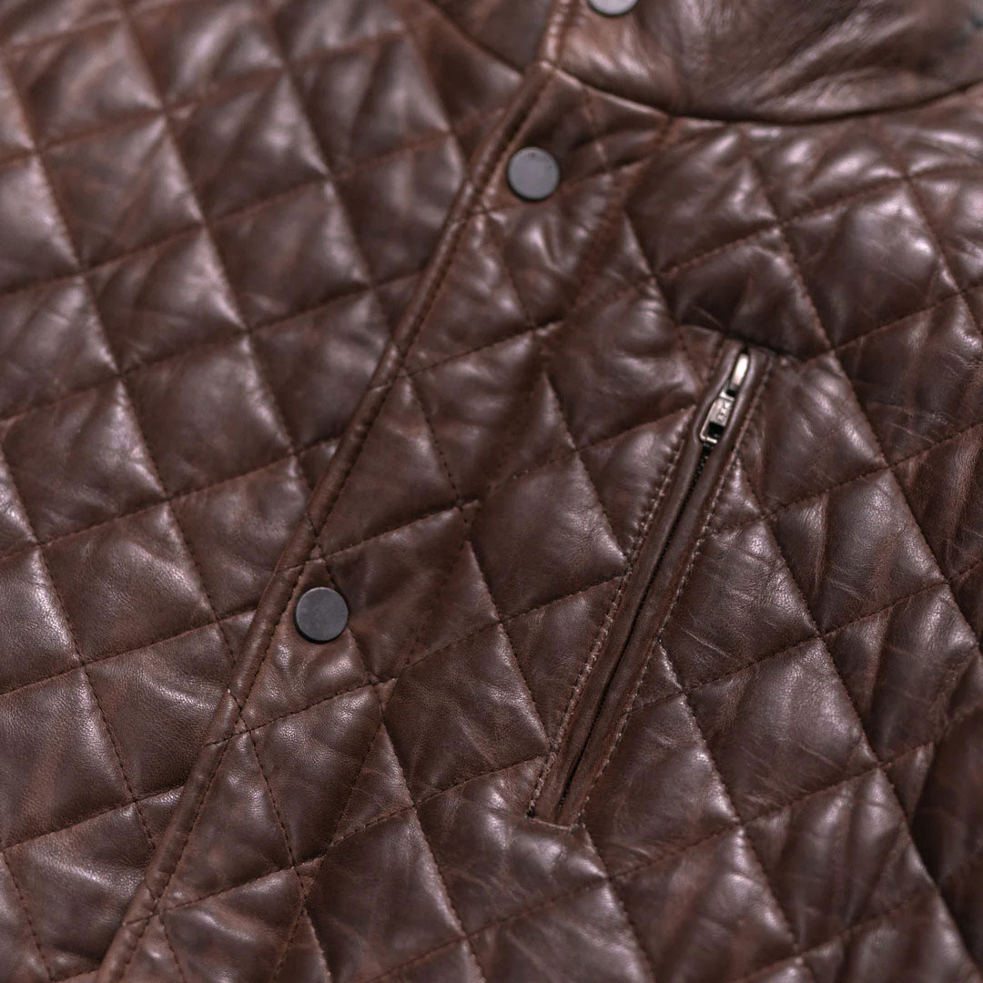 Brown Summit Quilted Leather Jacket – Men’s Classic Style