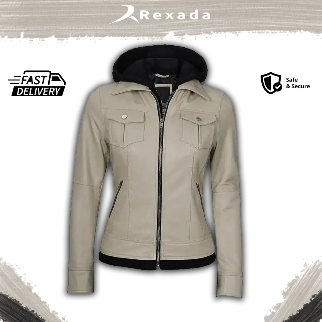 Rexada Nova Women’s Hooded Leather Jacket – Street Luxury. Modern Edge.