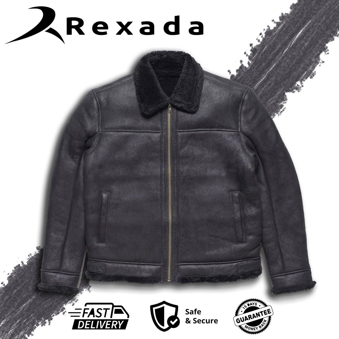 Shearling Leather Bomber Jacket