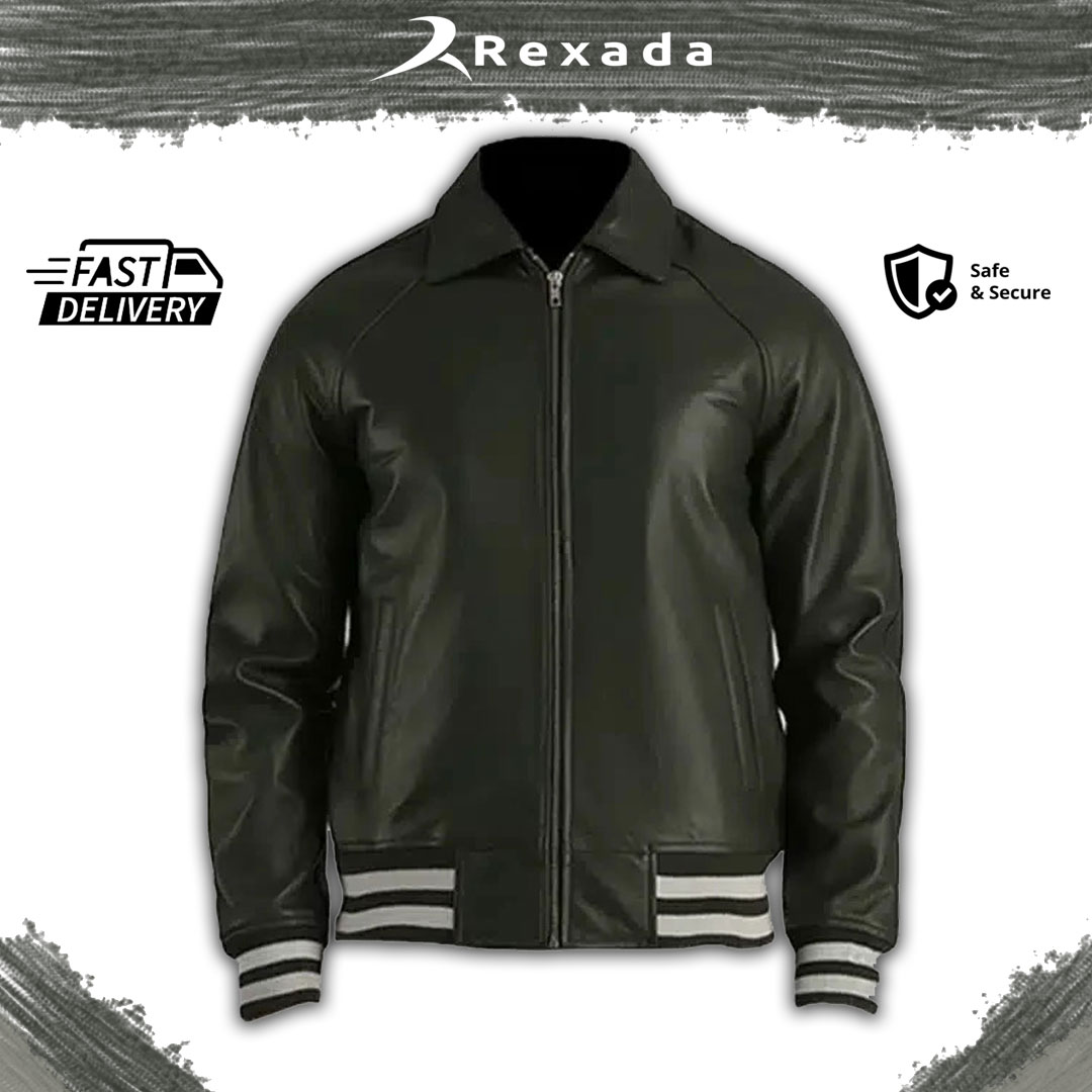 Step into effortless sophistication with the Rexada Aurelia Varsity Leather Jacket