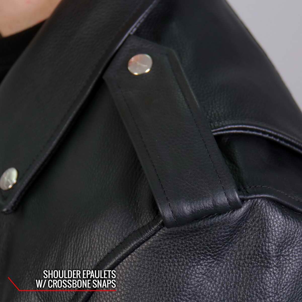 Men’s Black ‘Skull And Crossbones' Motorcycle Leather Jacket