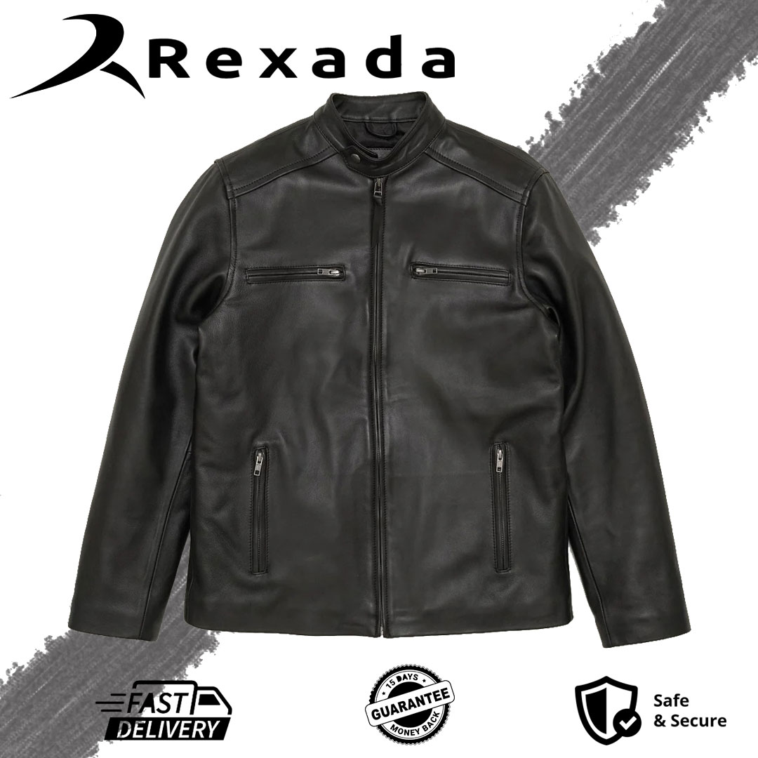Black Expedition Leather Jacket – Classic Men’s Biker Style by Rexada