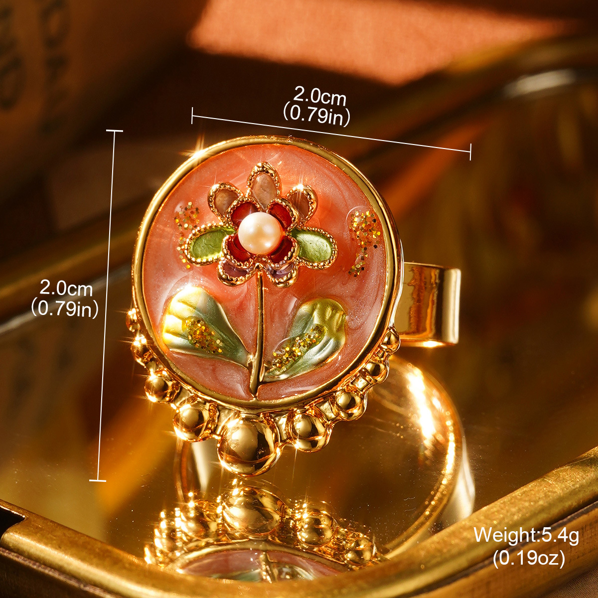 Floral Enamel Statement Ring