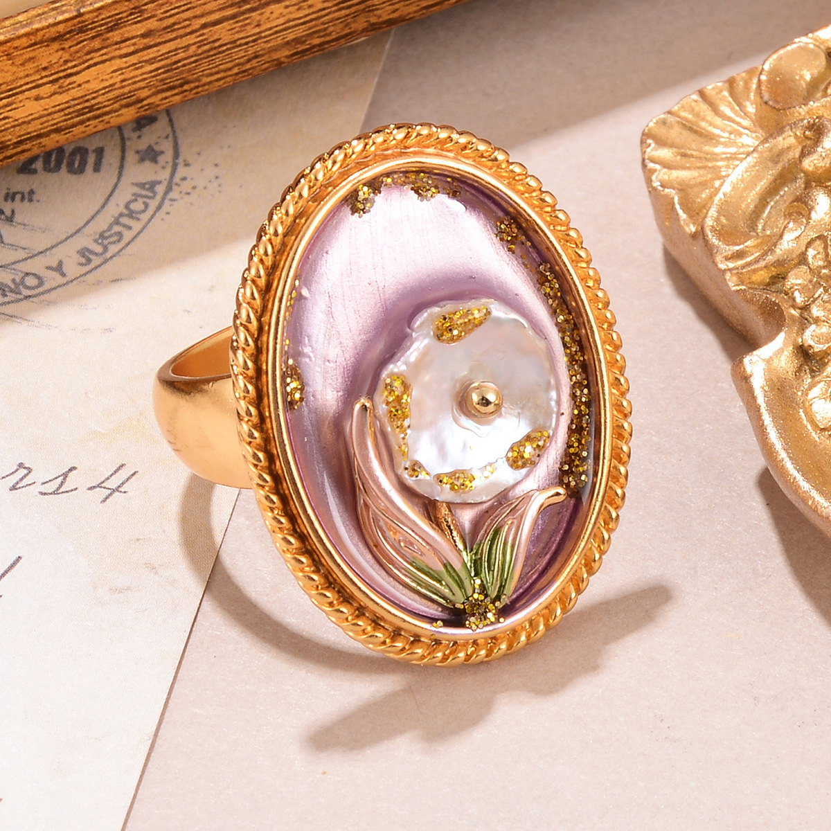 Vintage Floral Statement Ring