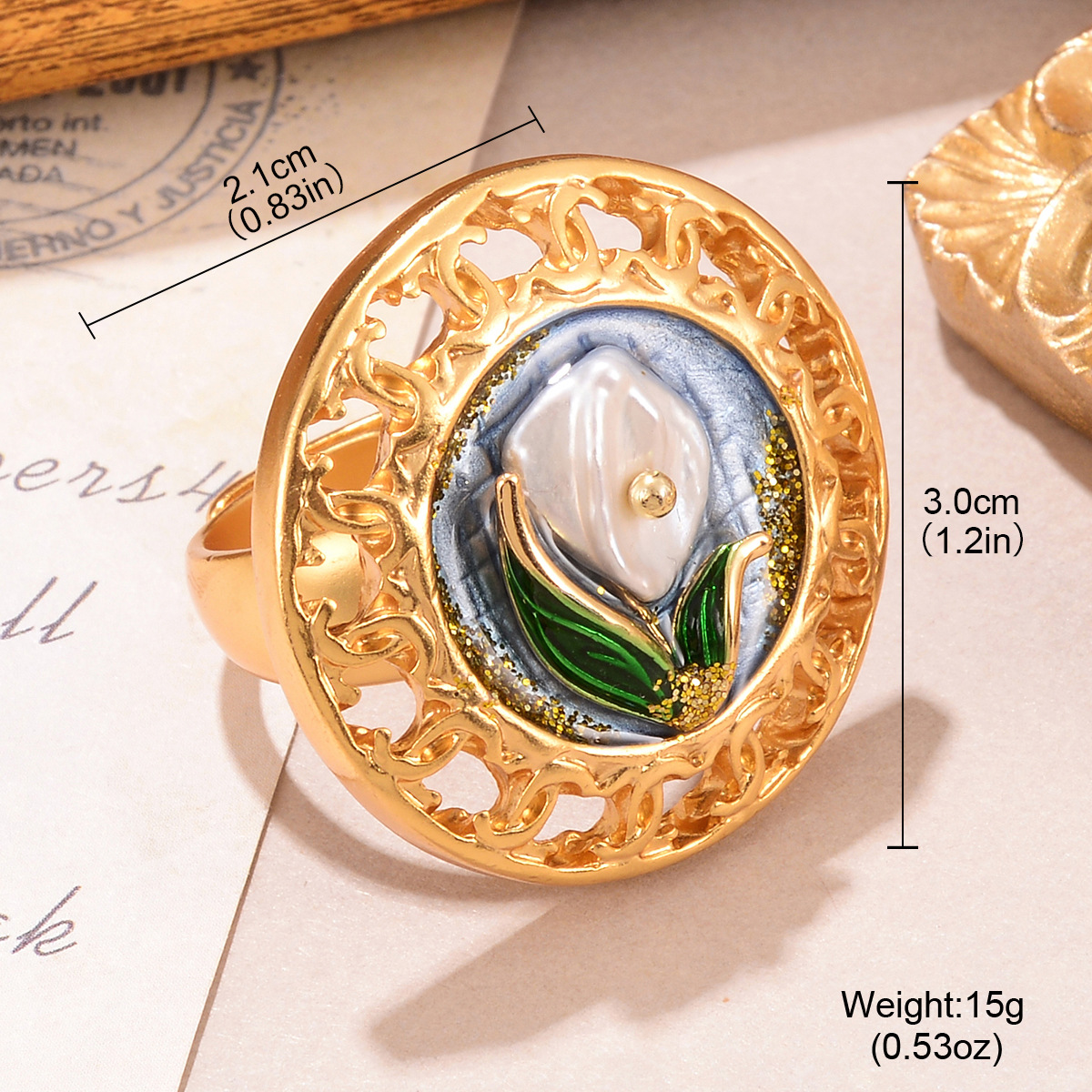 Vintage Floral Statement Ring