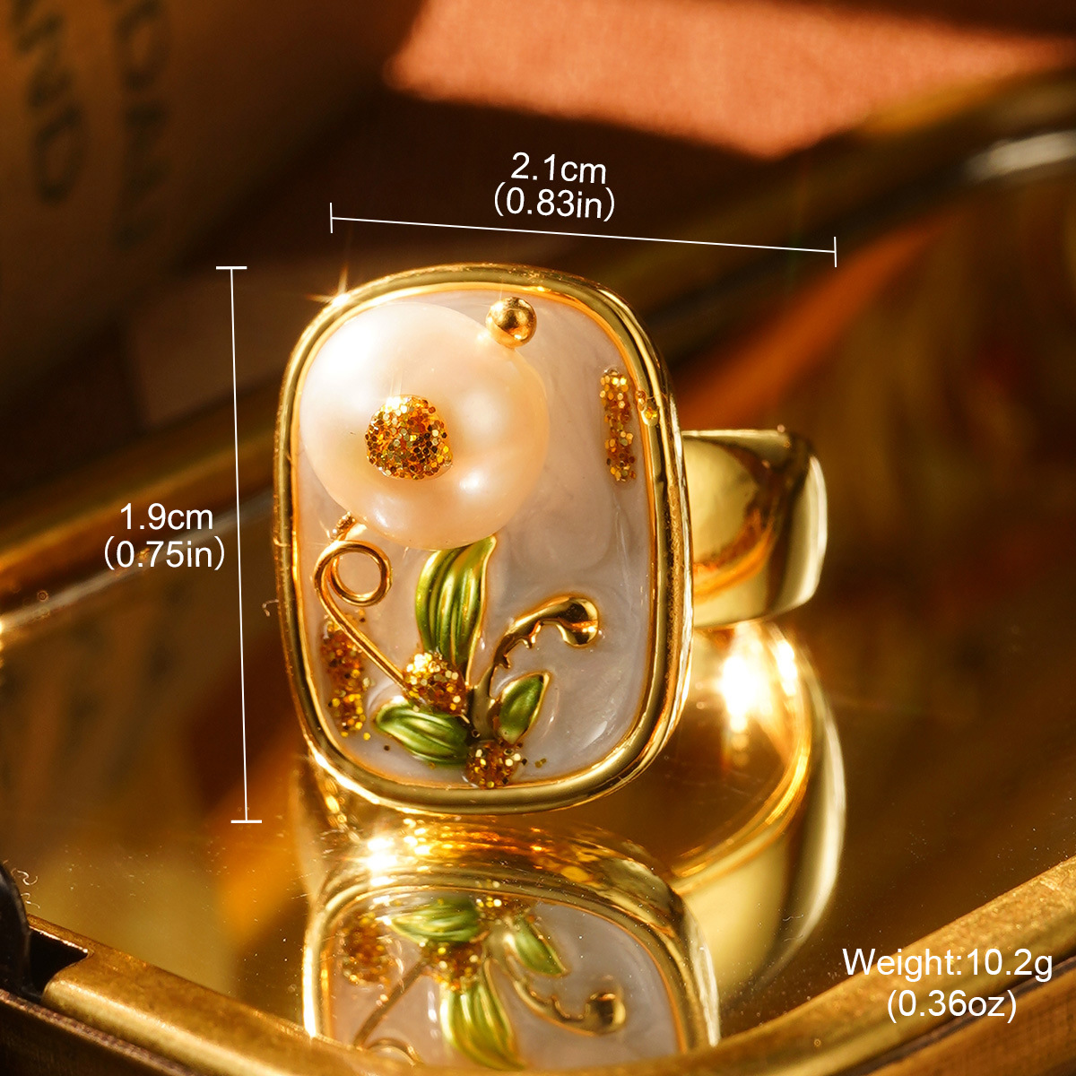 Elegant Gold-Plated Pearl Ring