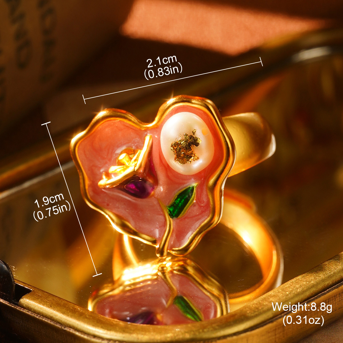 Handcrafted Floral Enamel Ring