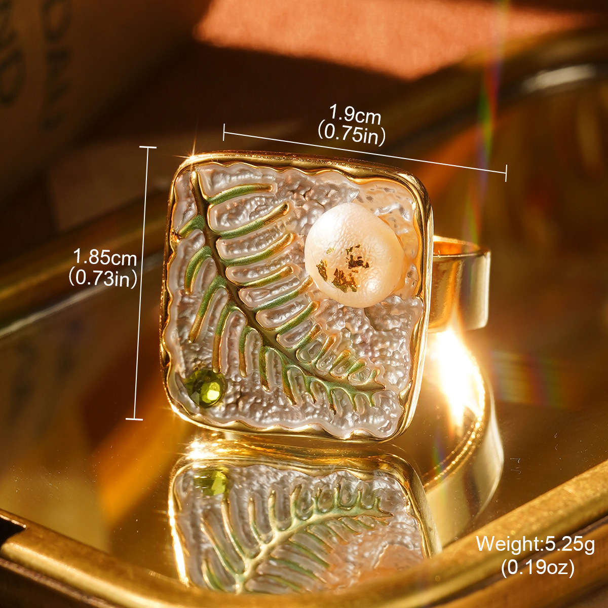 Vintage Botanical Resin Ring