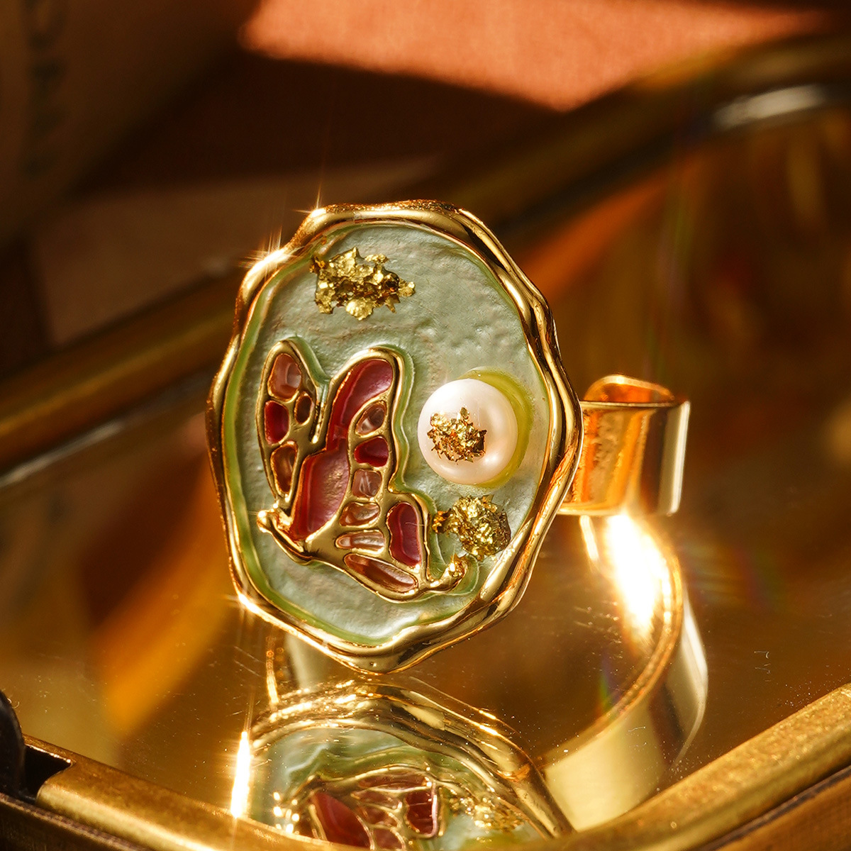 Handcrafted Enamel Butterfly Ring