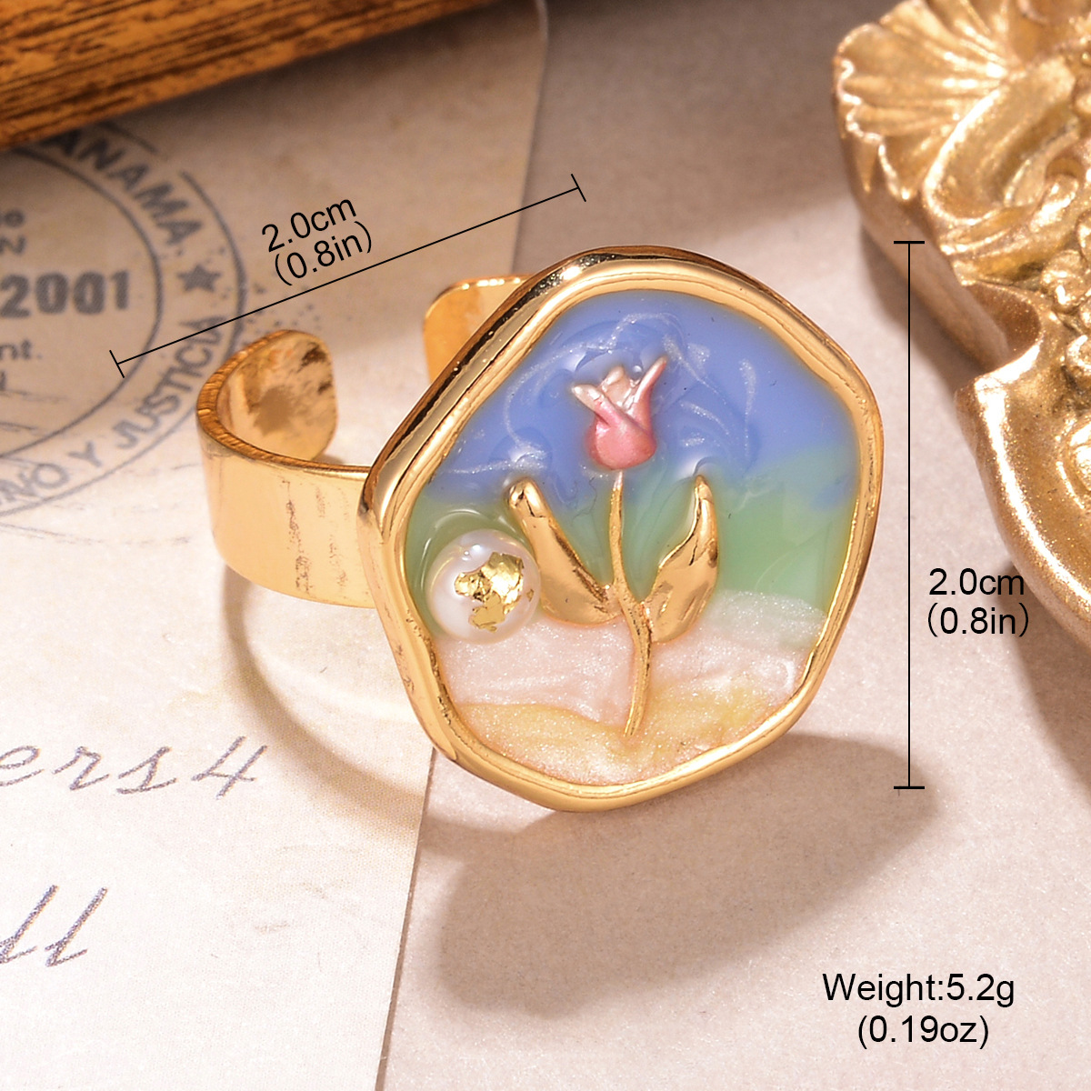 Handcrafted Enamel Flower Ring