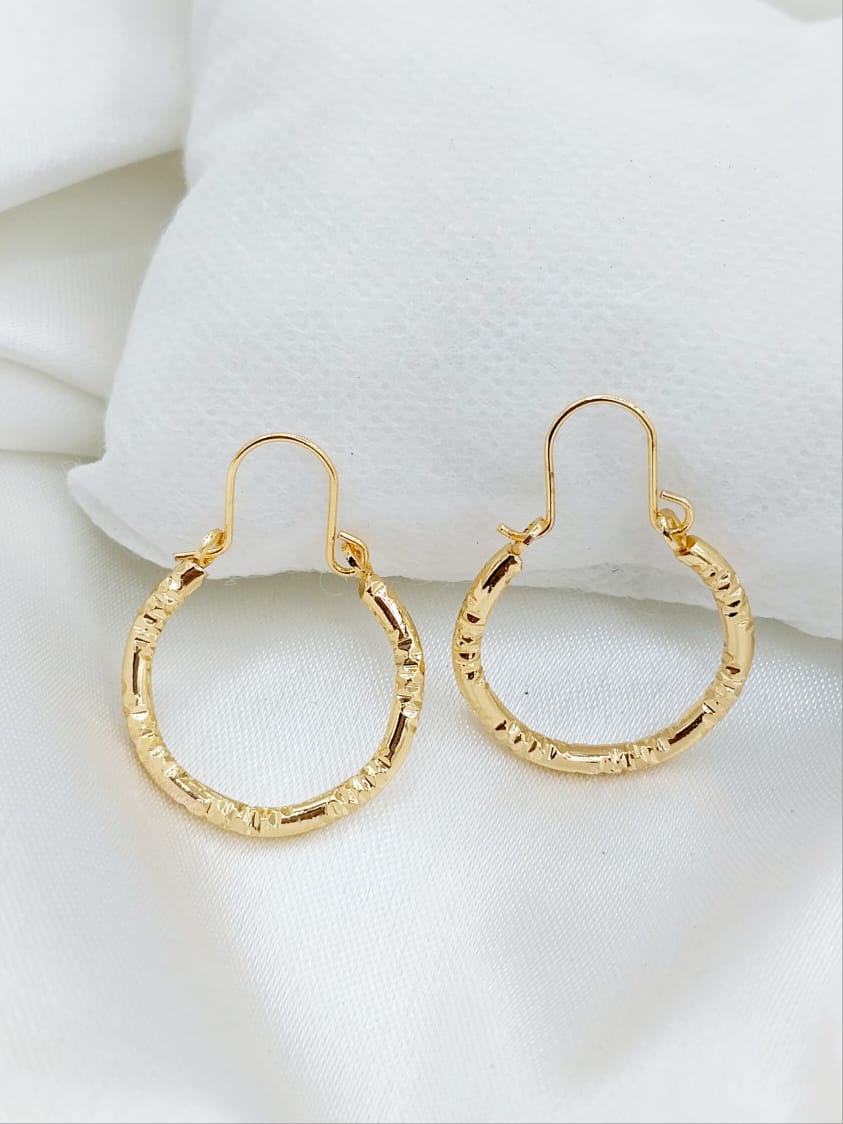 Golden Textured Hoop Earrings