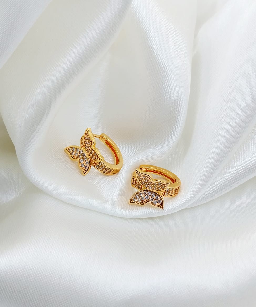 Butterfly Shaped Gold Tone Earrings
