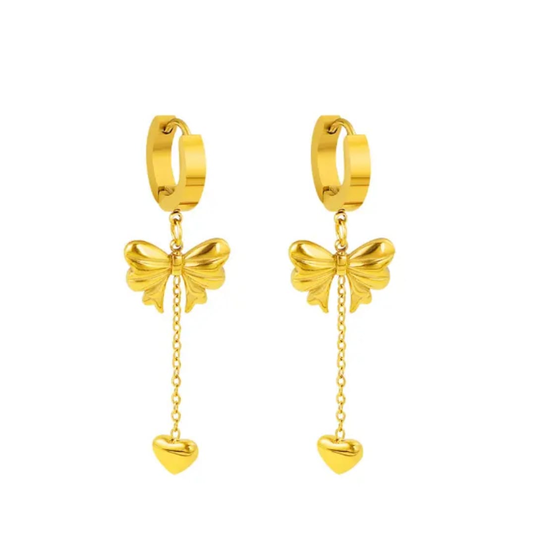 Golden Butterfly Drop Earrings