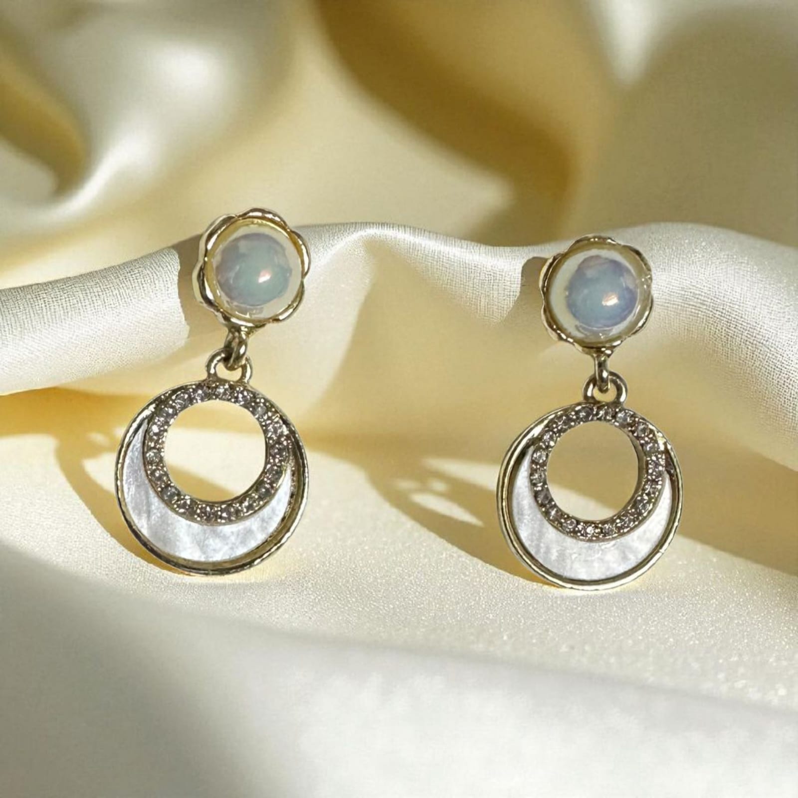 Elegant Moonstone Drop Earrings