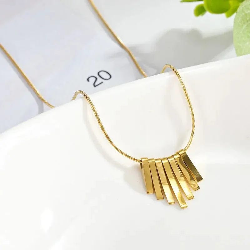 Golden Bar Pendant Necklace