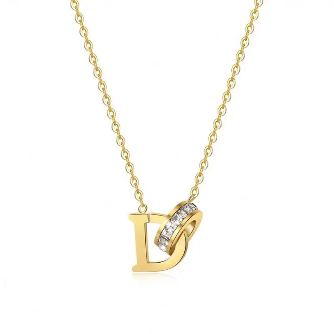 Gold Tone Initial "D" Necklace