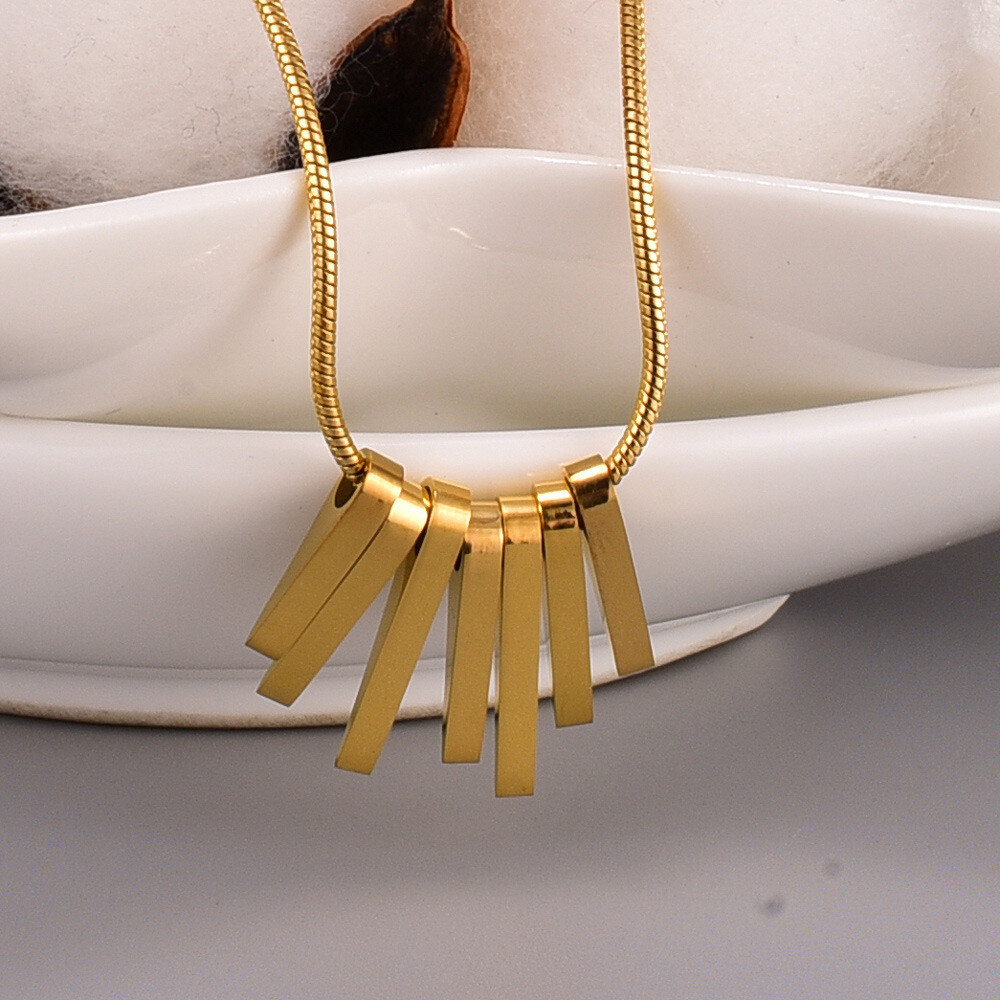 Golden Bar Pendant Necklace