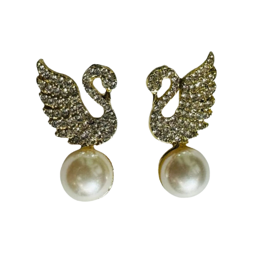 Swan Pearl Shaped Drop Earrings