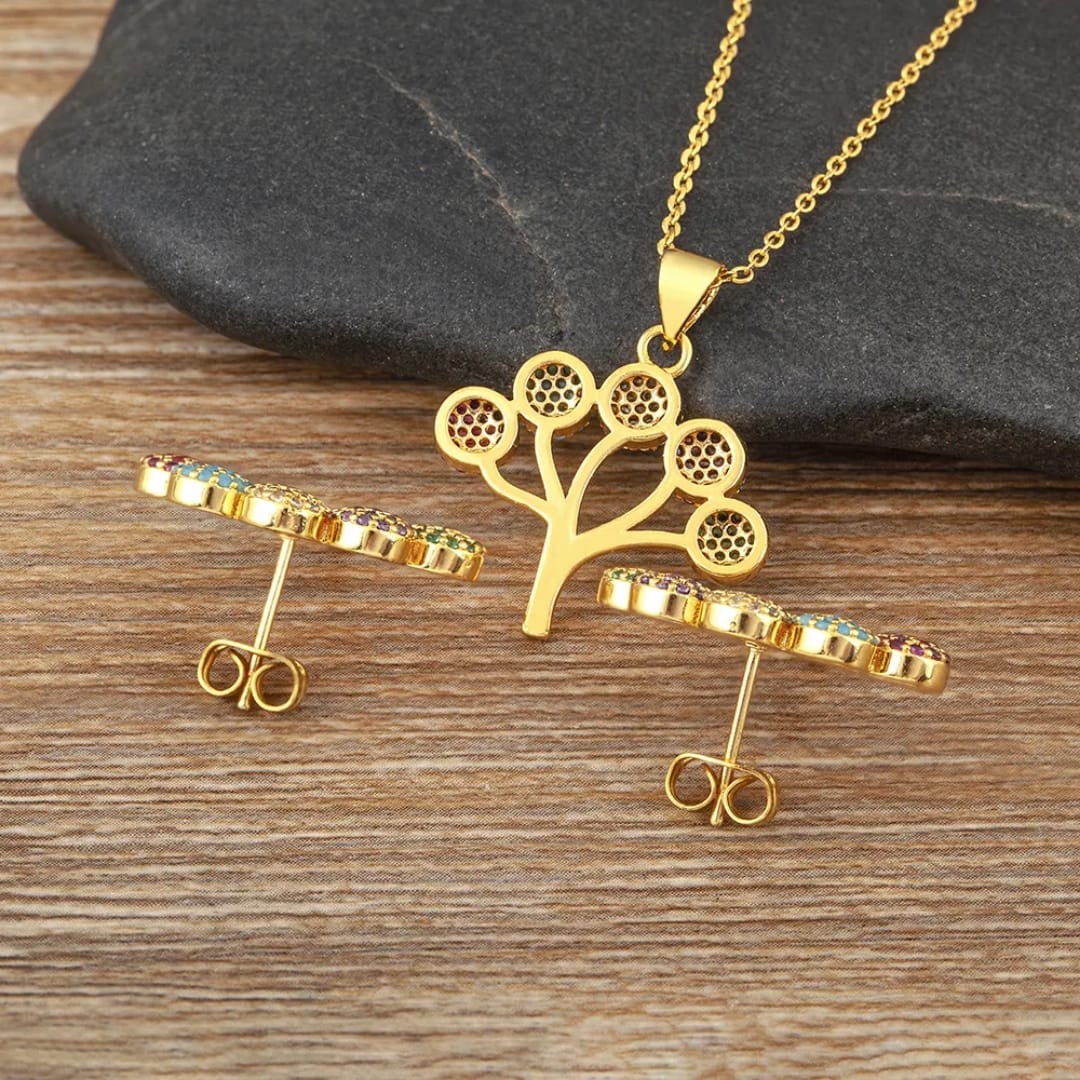 Colorful Tree Shaped Jewellery Set