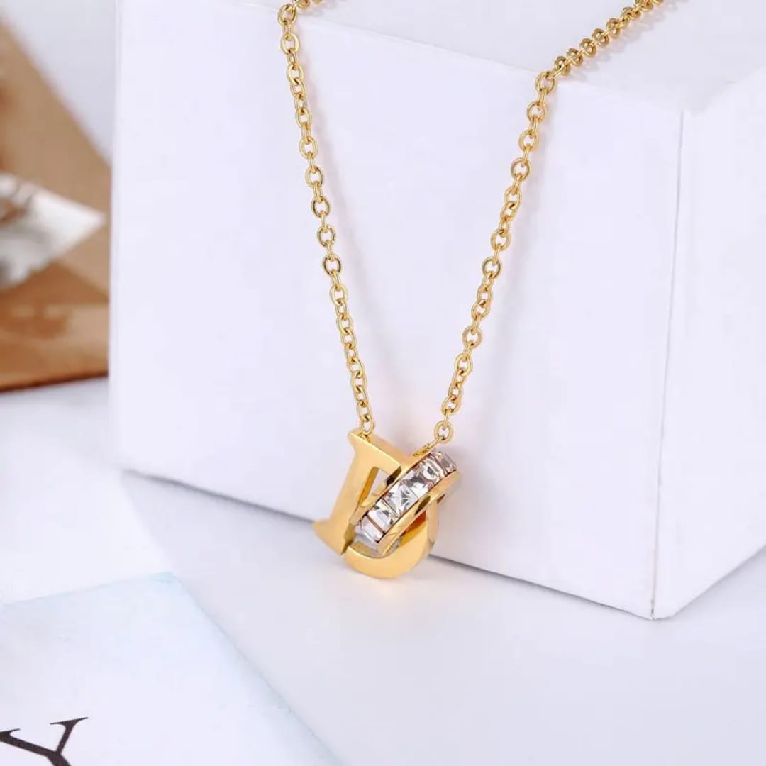 Gold Tone Initial "D" Necklace