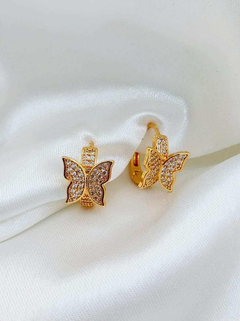 Butterfly Shaped Gold Tone Earrings