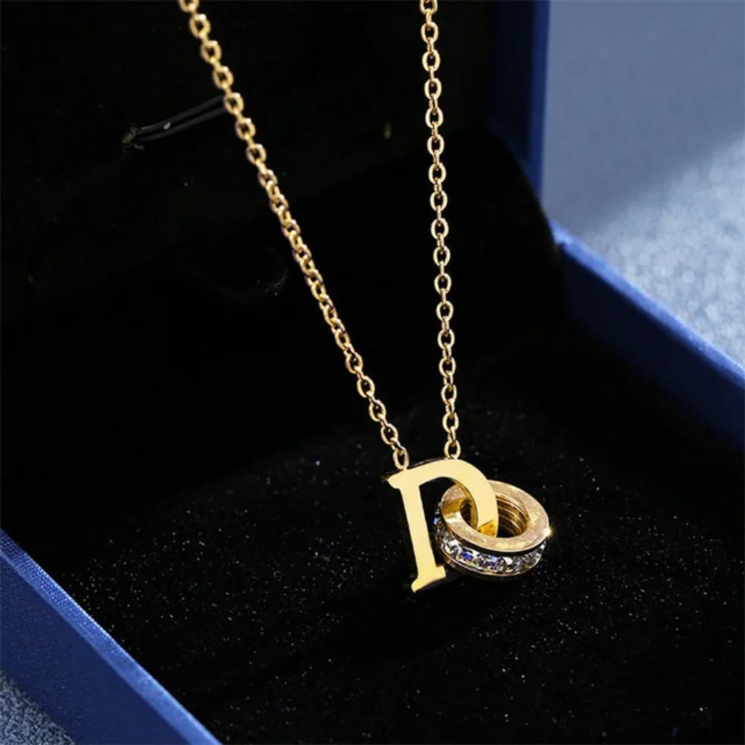 Gold Tone Initial "D" Necklace