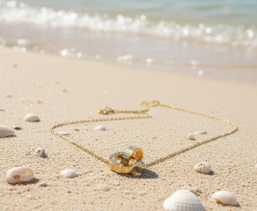 Golden Round Pendant Necklace