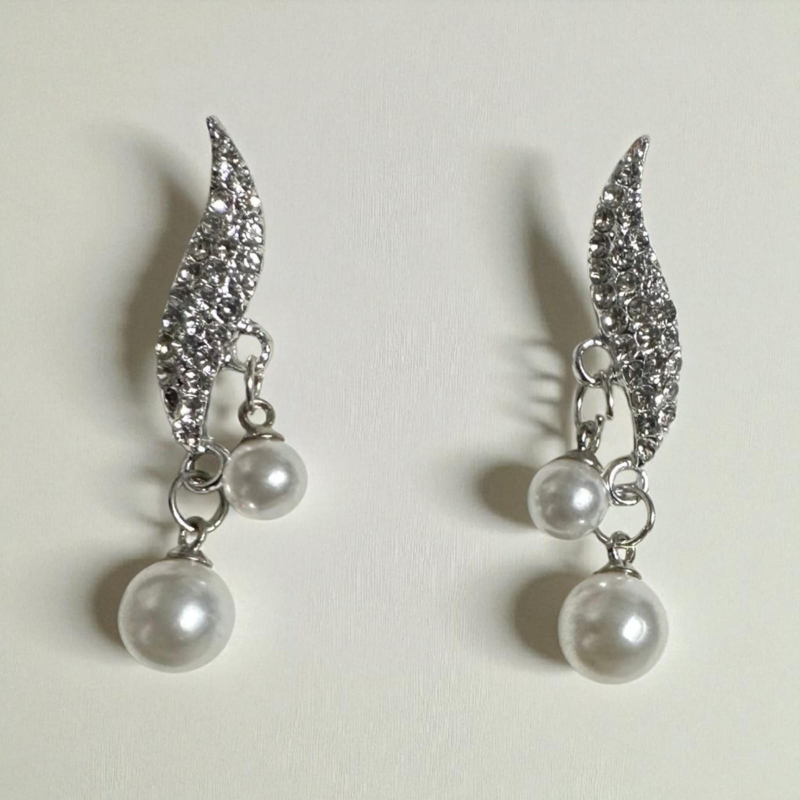 Elegant Pearl and Crystal Drop Earrings