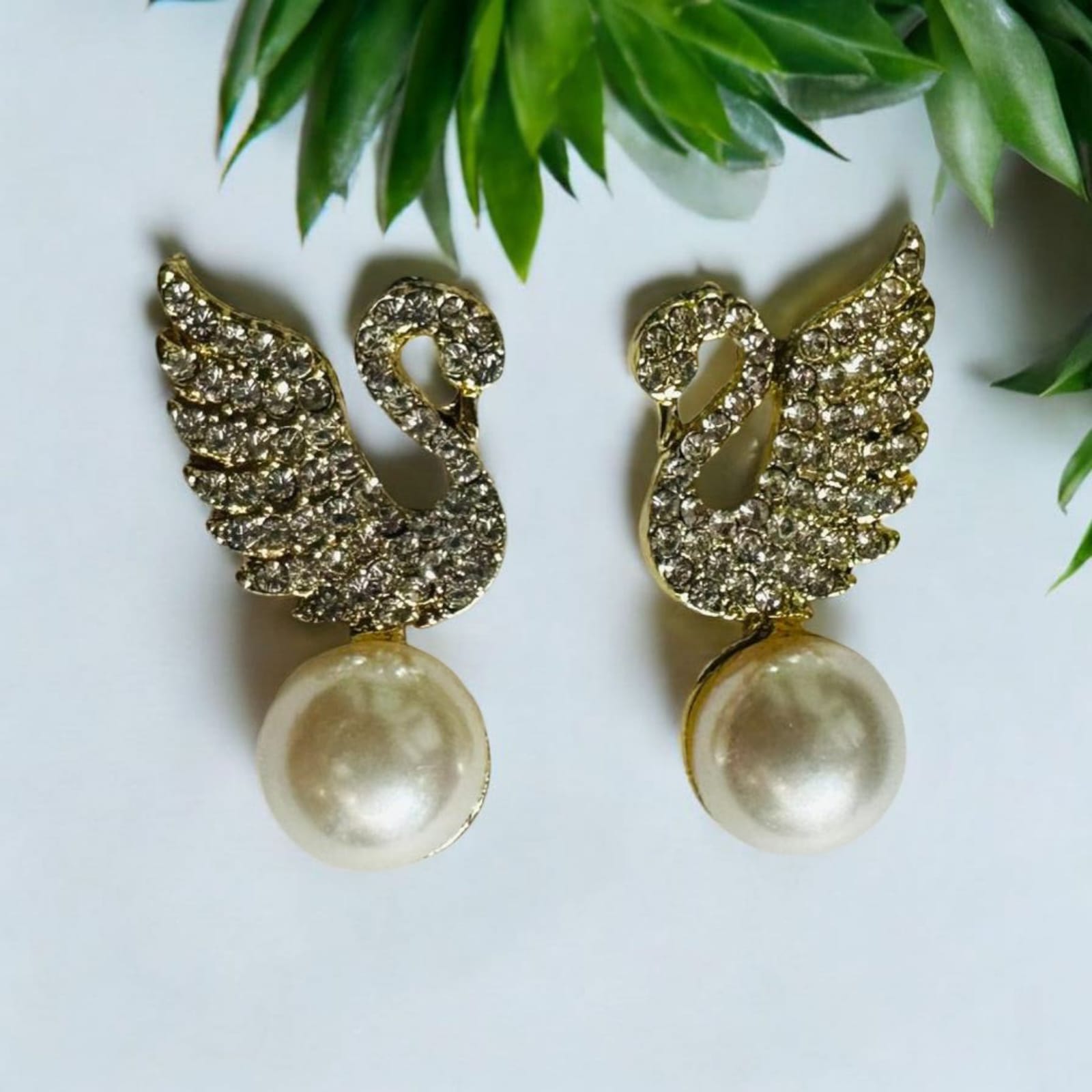 Swan Pearl Shaped Drop Earrings