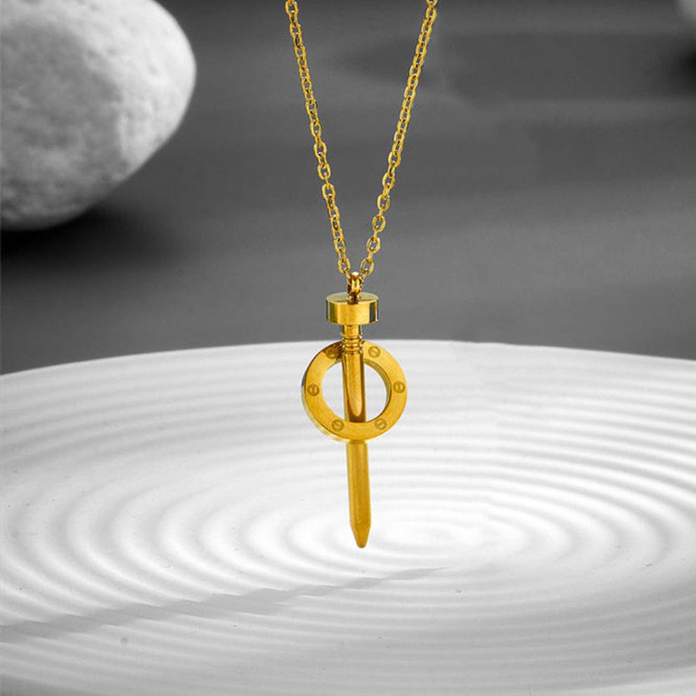 Golden Nail Pendant Necklace