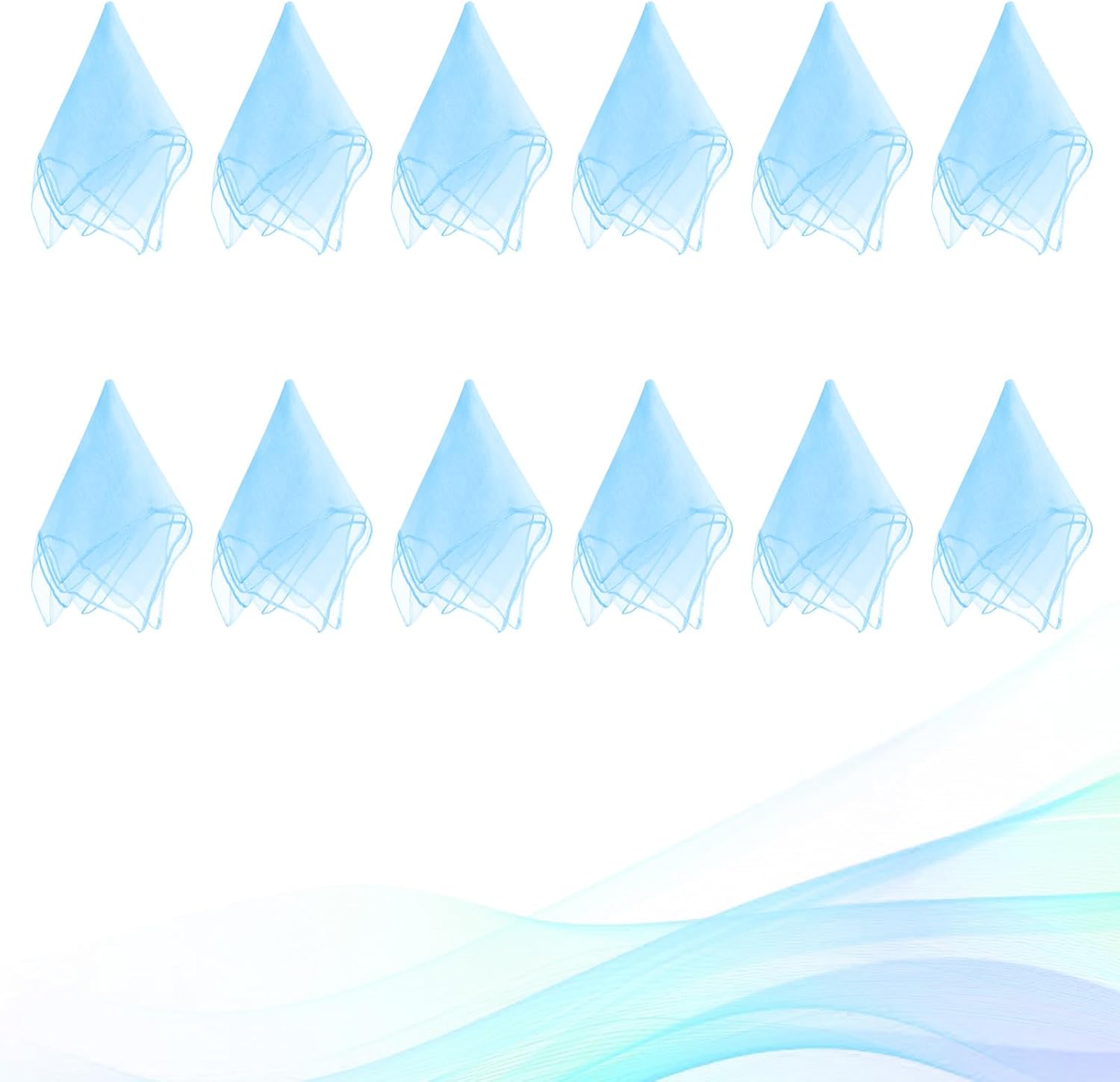 AWAMRWA 12 Stück Jongliertücher, Azurblau Chiffontücher Gymnastiktücher 60 X 60 cm Tanz Tücher Seidentücher Baby Kinder Für Tanzen, Jonglieren Und Sensorisches