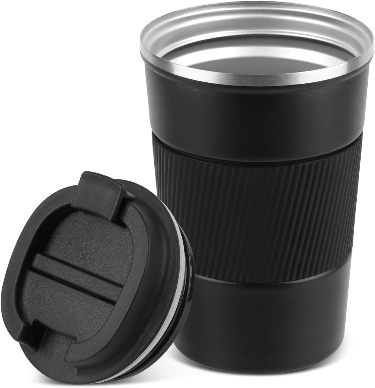 13oz/380ml Kaffeebecher to go, Thermobecher Kaffee to go, Thermo Kaffeebecher, Edelstahl Vakuum Auslaufsicher Reisebecher mit Deckel