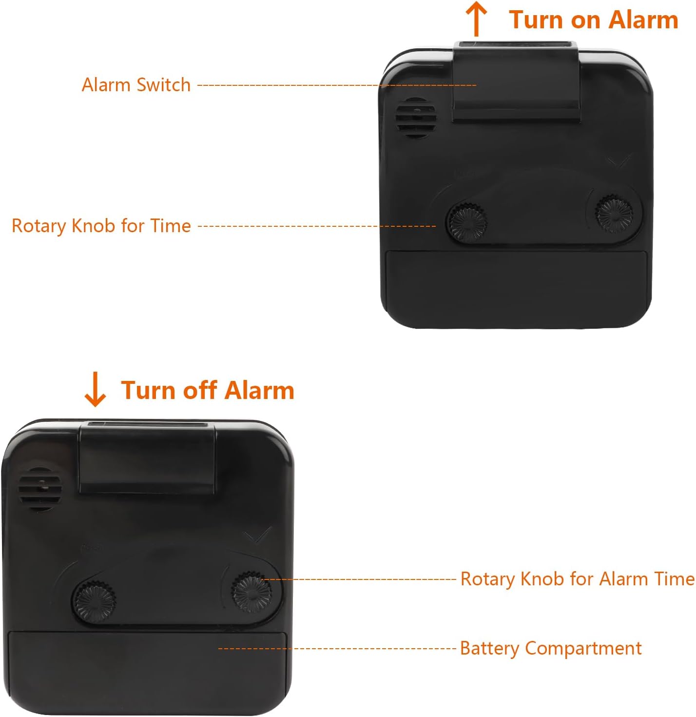 JOPHEK Mini Wecker Analog, Analoger Reisewecker mit Schlummerfunktion und Licht, Tragbarer Quarzwecker für Schlafzimmer Büro Reisen