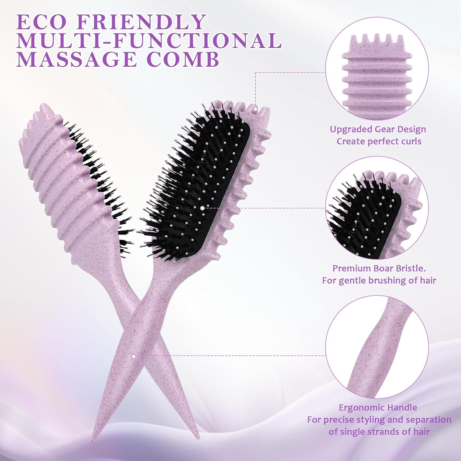 AWAMRWA Lockenbürste, Curly Hair Brush, Define Styling Brush zum Kämmen und Formen, Reduziert Ziehen und Locken Trennung für Definierte Trendige Locken