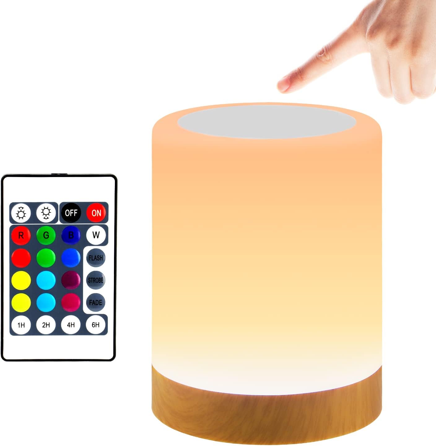 JOPHEK LED Nachttischlampe, Berührungssensitives Nachtlicht, 13 Farben 3 Verschiedene Modi Atmosphäre Tischlampe mit Timing Funktion für Schlafzimmer Wohnzimmer und Kinderzimmer