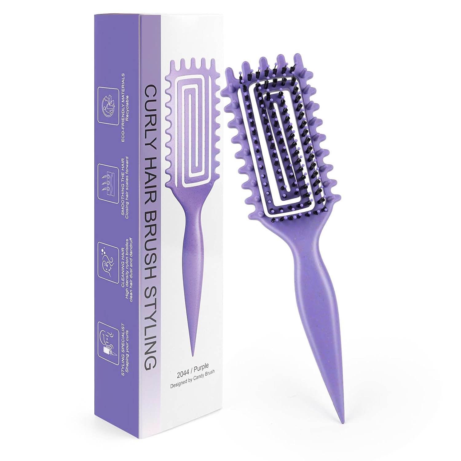 AWAMRWA Lockenbürste, Curly Hair Brush, Define Styling Brush zum Kämmen und Formen, Reduziert Ziehen und Locken Trennung für Definierte Trendige Locken
