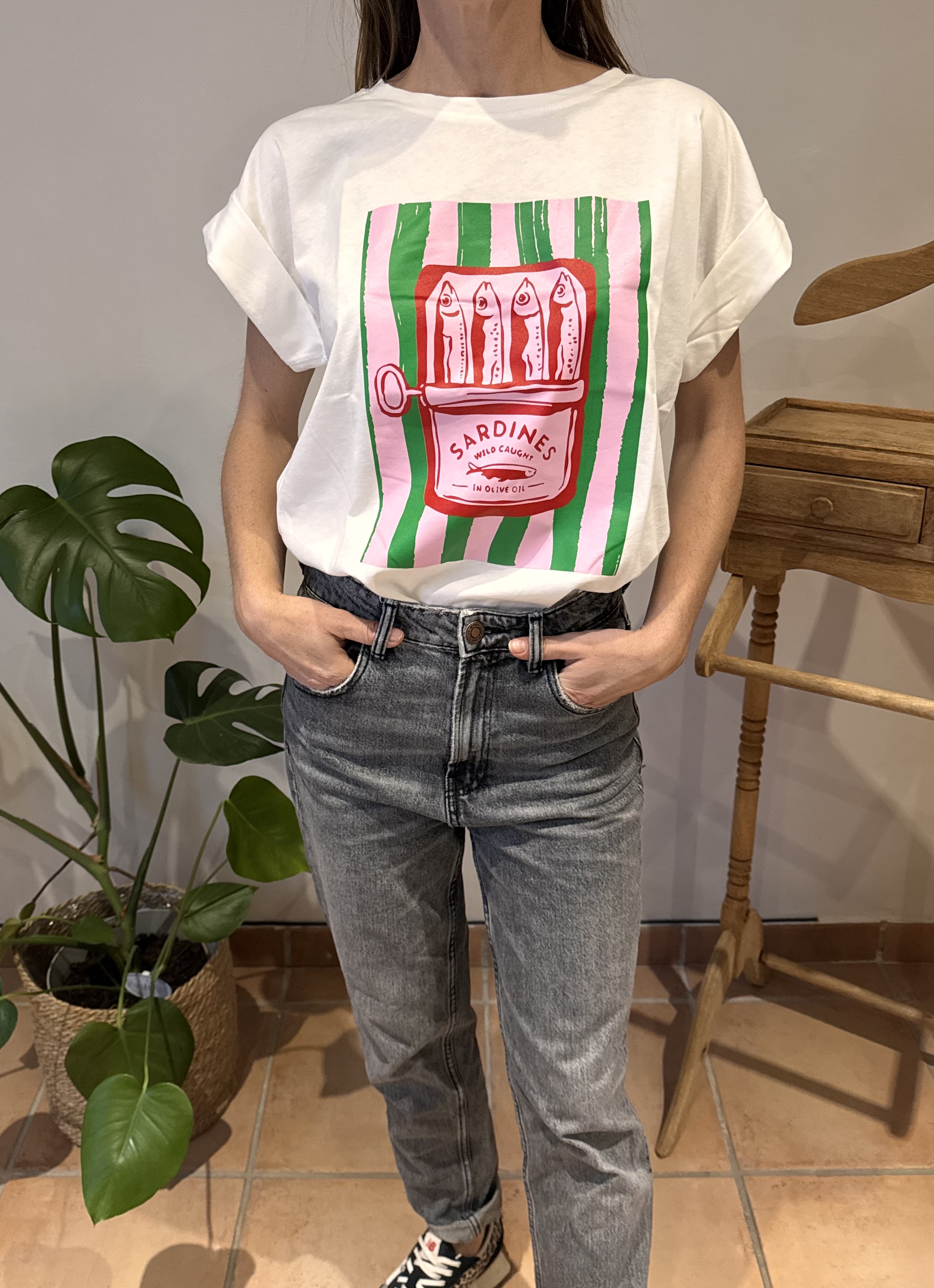 T-shirt Sardines blanc