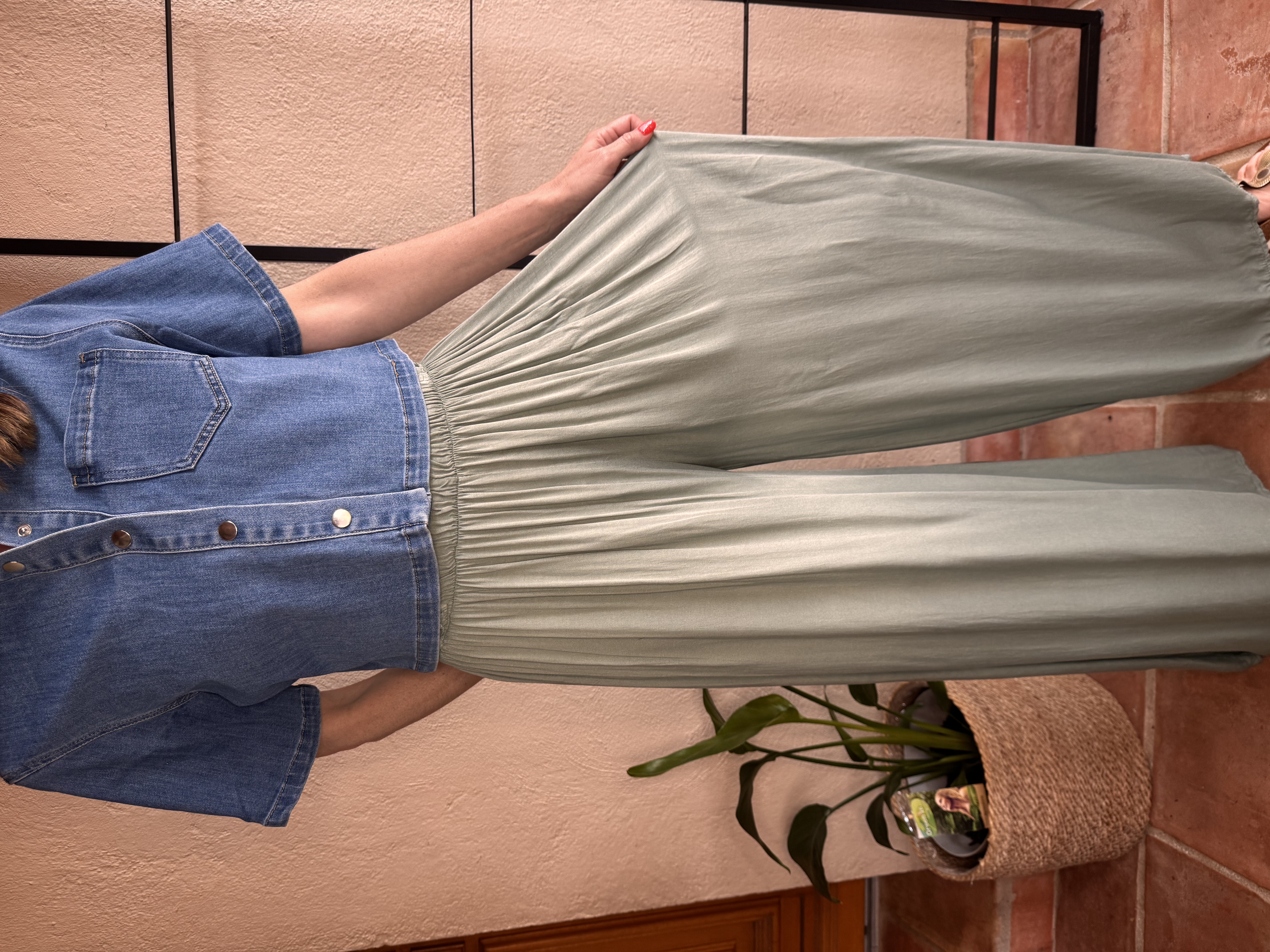 Pantalon fluide kaki