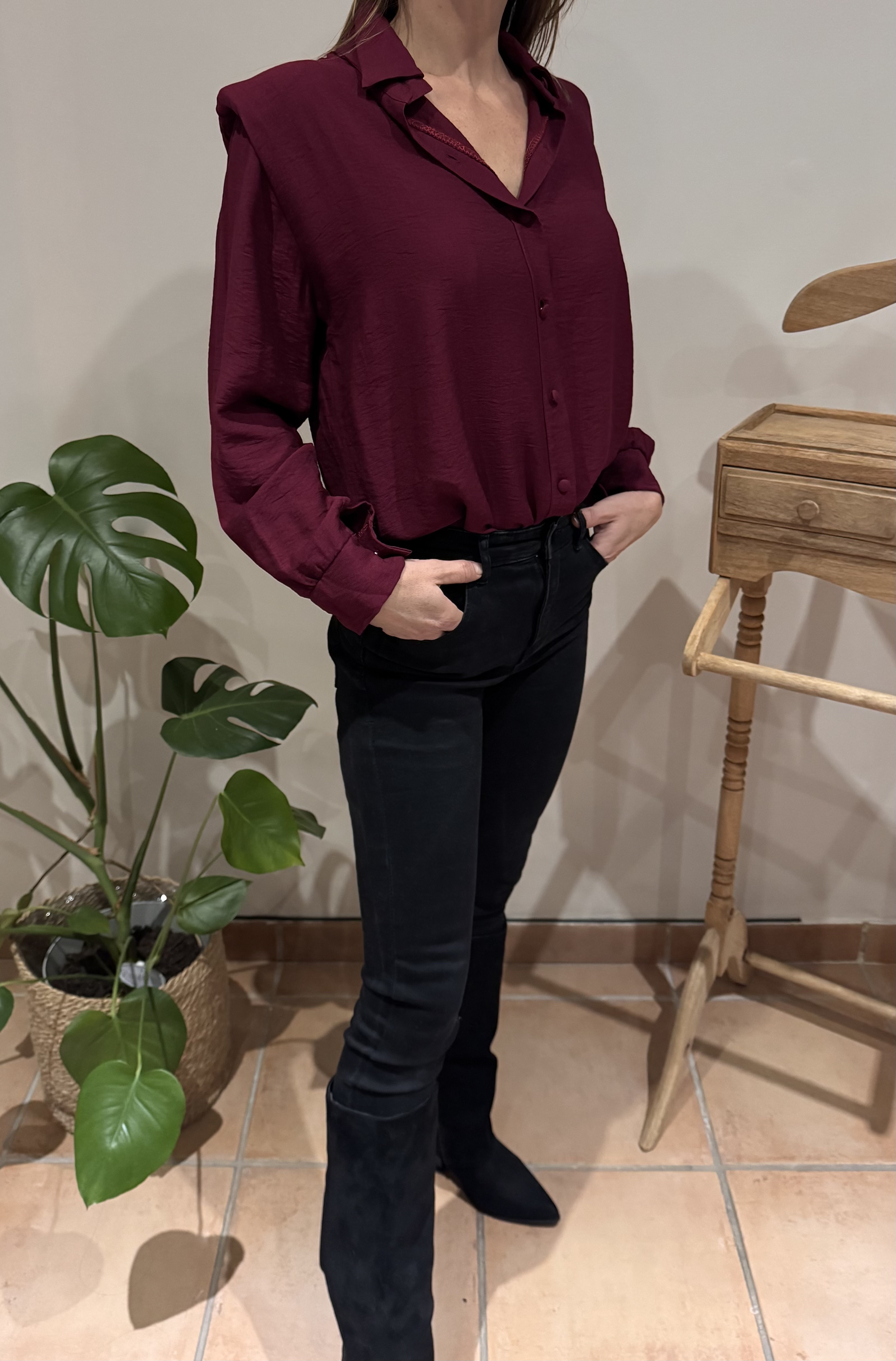 Chemise Félicie bordeaux